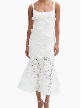 Bardot Marico White Lace Midi Dress